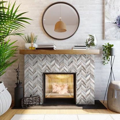 Yipscazo 10-Sheet Wood Grain Herringbone Peel and Stick Backsplash for Kitchen Walls,Heat Resistant PVC Mixed Metal Stick on Backsplash Tiles,Waterproof Peel and Stick Tile for Bathroom&Shower - color: Wood Grain + Gold Metal
