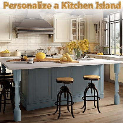 DoubleFill 2 Pcs Unfinished Kitchen Island Legs Wood Table Legs, Elegant - color: Elegant, size: 35.4" H X 3.7" W X 3.7" D