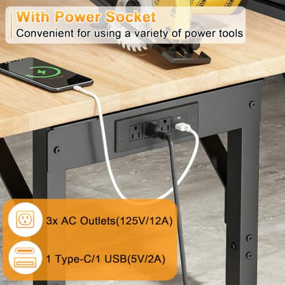 Heavy Duty Workbench Frame,Adjustable Height Metal Standing Desk Table Legs