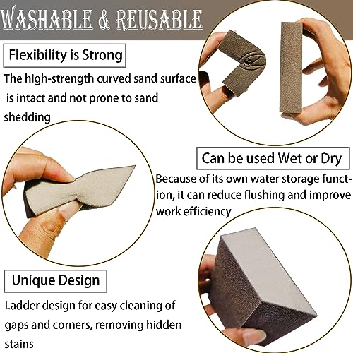 6 Pack Sanding Sponge, 180 Grit Sanding Blocks Assortment,Washable and Reusable for Wood Drywall Metal Home(180 Grit) - style: 180 Grit
