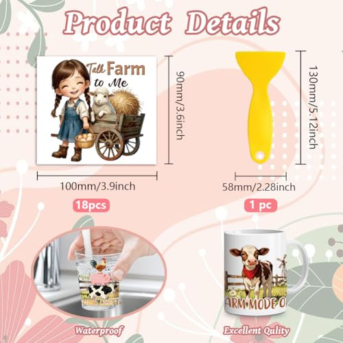 Peacoblue Farm Quotes Rub On Transfers for Craft, Transfer Sticker - style: Funny Farm Life Quotes