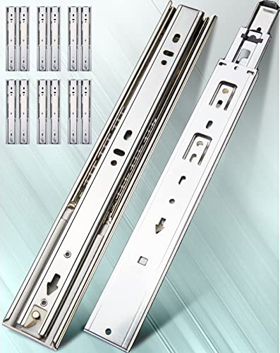 16 inch Soft Close Drawer Slides Set 6-Pairs (12 Pieces),Full Extension Side Mount Ball Bearing,Less Noise,Load Rating 100 lbs.