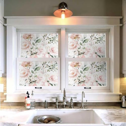 MuralPeel Neutral White/Pink/Green Romantic Rose Peony Peel and Stick Wallpaper Self Adhesive Removable Easy Peel Off Stick on Wall Paper for Bedroom Cabinet Renter - color: White Pink Rose, size: 17.7" x 118.1"