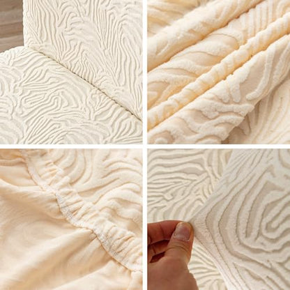 Dining Chair Covers Set of 6, Stretch Parsons Chair Slipcovers - color: Beige, size: 6 Pack