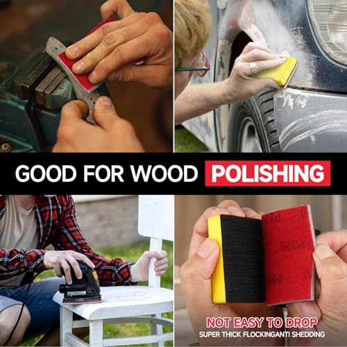 Shinboc 20 PCS Sanding Sponge 800 Grit, Hook and Loop Sandpaper Block - style: 800 Grit