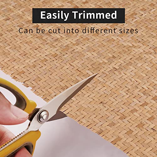 Juilsioa 14"Width Natural Cane Webbing 3.3Ft, V Shape Rattan Roll