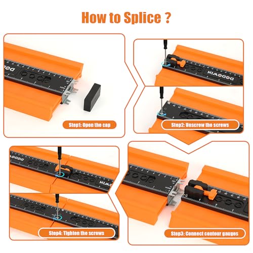 DODOWIN 10 Inch Contour Gauge Profile Tool with Unlimited Connection - size: 10-Inch
