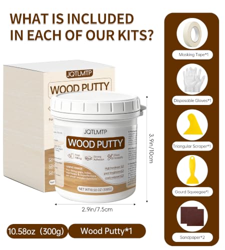 Wood Filler, 10.58 Oz Natural Wood Putty for Furniture Repair, Paintable Sandable - color: Natural