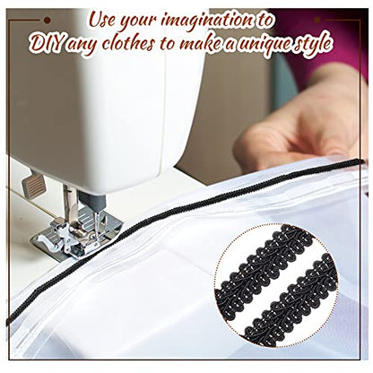 Jutom Gimp Braid Trim 1/2 Inch 20 Yard Gimp Braid Trim Decorative, Black - color: Black