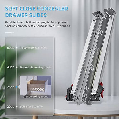SHUHANG 6 Pair Undermount Drawer Slides 15 inch Soft Close 80 lb Load Capacity Ball Bearing Hidden Bottom Mount Rails Full Extension Runners with Adjustable Locking Devices and Bracket - size: 15 Inch, style: 6 Pair (Silver- Undermount Soft Close)