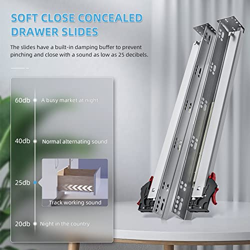 SHUHANG 6 Pair Undermount Drawer Slides 12 inch Soft Close 80 lb Load Capacity Ball Bearing Hidden Bottom Mount Rails Full Extension Runners with Adjustable Locking Devices and Bracket - size: 12 Inch, style: 6 Pair (Silver- Undermount Soft Close)