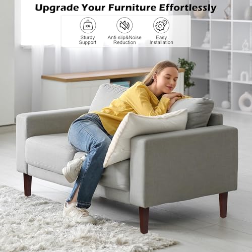 TURSTIN 16 PCS 8 Inch Wood Furniture Legs, Couch Legs Replacement, Brown - color: Brown, size: 8 Inch