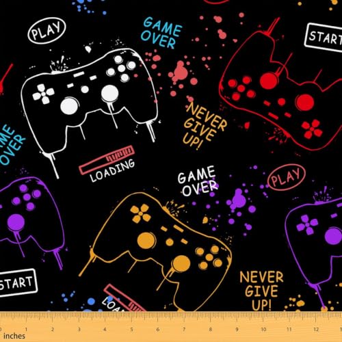 The Yard Gamer Fabric - Cartoon Gaming Upholstery, Video Games Controller - color: Multi 051, size: 10 Yards