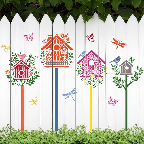 Large Stencils for Painting Walls Bird House Stencil - style: Bird House