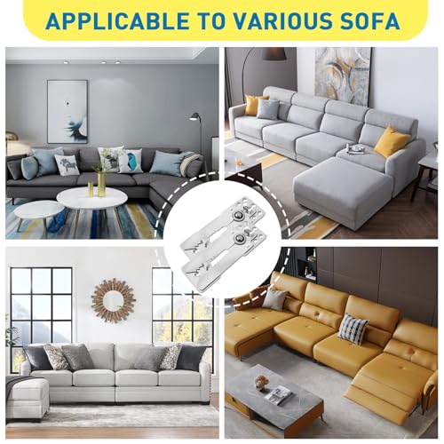 2 Pack Sectional Couch Connector with Screws, Sofa Alligator Clamps