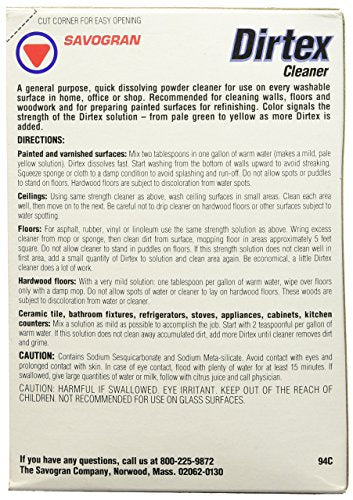 Savogran Dirtex All Purpose Cleaning Powder - 16oz No Rinse Powder Cleanser, Stain, & Rust Remover for Walls, Floors, Woodwook, & Stainless Steel - Powder Cleaner for Bathroom, Kitchen, & Outdoor Use