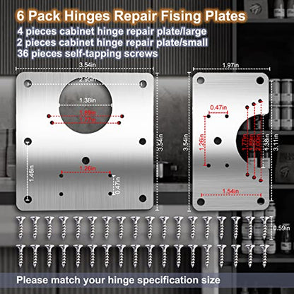 Cabinet Hinge Repair Plate, Hinges Repair Fixing Plate Cabinet Repair Board - size: Small