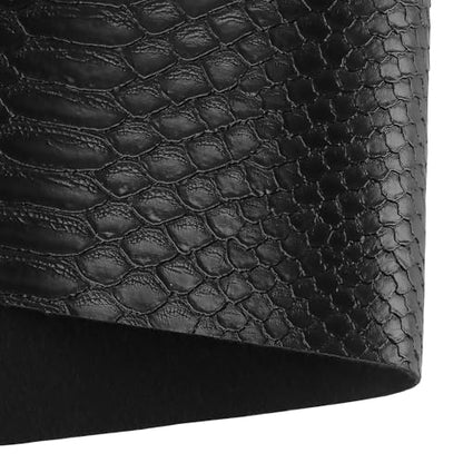 Black Faux Leather,Marine Vinyl Fabric,Pleather Sheets for Crafts. - color: Crocodile Black, size: 1 Yard