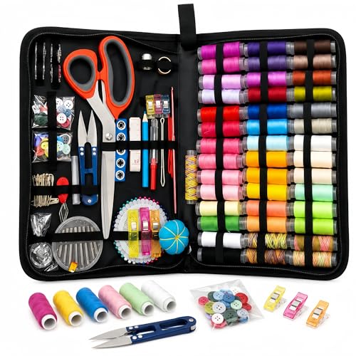Sewing Kit for Adults, Forypretty Needle and Thread Kitfor Sewing,Professional Sewing Supplies Accessories with Tailor Scissors,43XL Thread,30 Needles,Yarn Snips and More for Travel Home Beginners
