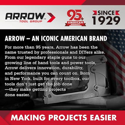 Arrow Pneumatic Staple Gun, Air Stapler with 3750 Pieces T50 Staples