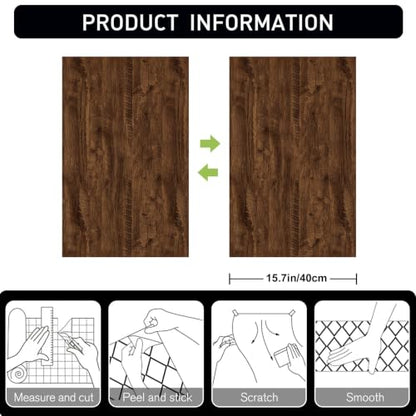 Wood Grain Contact Paper 15.7" x 236" Peel and Stick Wallpaper Brown - color: Brown, size: 15.7" x 236"