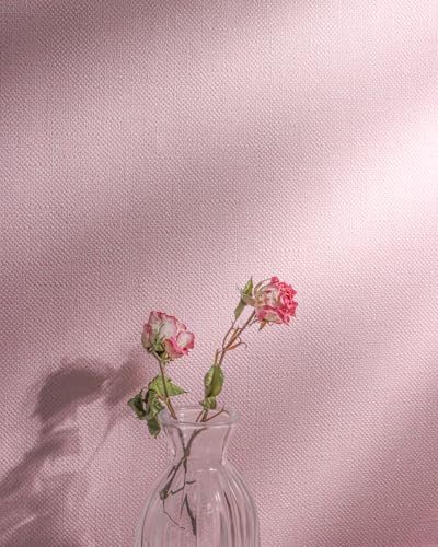 Pink Peel and Stick Wallpaper Grasscloth Paper 15.7in x 118.1in - color: Pink, size: 15.7" x 118.1"