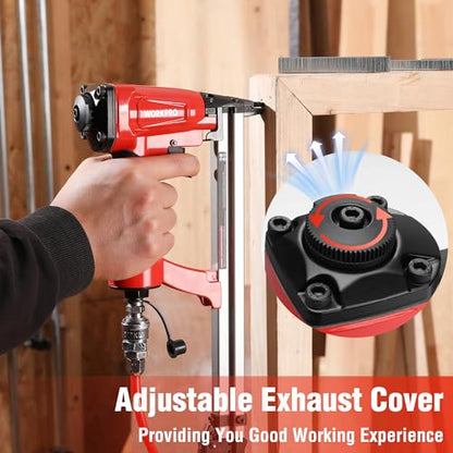 WORKPRO Pneumatic 20 Gauge Staple Gun, Oil-Free T50 Upholstery Stapler - size: 20 Gauge Oil-Free