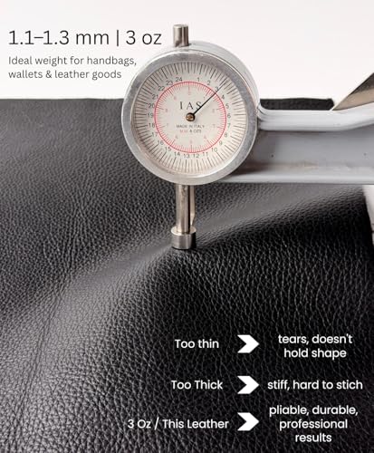 Natural Grain Cow Leathers: 12'' x 12'' Pre-Cut Leather Pieces (Black, 1 Piece) - color: Black, size: 1 Piece