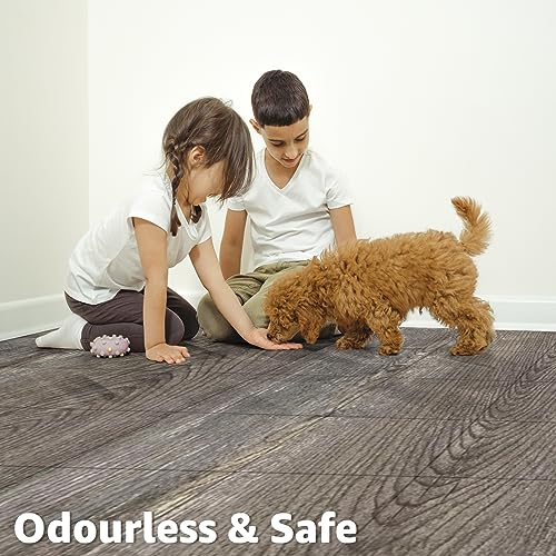 Art3d 30-Pack Peel and Stick Floor Tiles (30 Sq.Ft), Dark Brown Oak - color: Dark Brown
