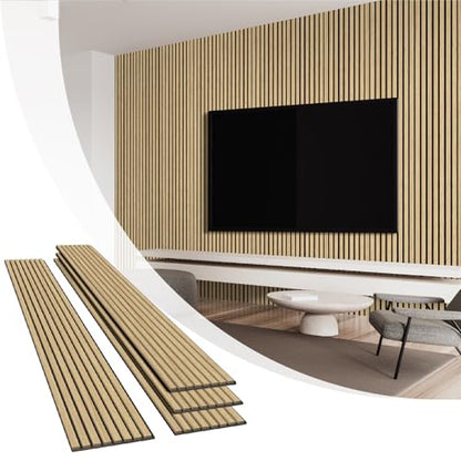 Olanglab Wood Panels for Wall 4Pack 94.5"x12.6" Warm Oak - color: Warm Oak