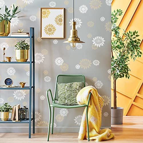 NAKLEO DIY Reusable Plastic Stencil - 21x30cm / 8.3” x 11.7” - Sunflowers Leaf Nature - Art Craft Wall Painting Pattern Template Scrapbooking Decoupage - Fabric Furniture Wood - color: Sunflower, size: A4