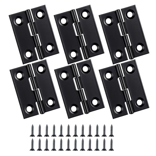 6 Pcs Small Hinges for Cabinet Doors Black Hinges Butt Cabinet Hinge