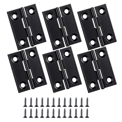 6 Pcs Small Hinges for Cabinet Doors Black Hinges Butt Cabinet Hinge
