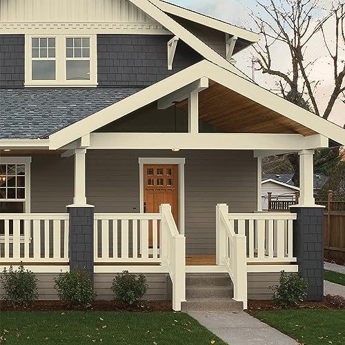 Glidden Total Exterior Paint & Primer All-in-One, Namaste/Green, Semi-Gloss, 1 Gallon - color: Namaste, size: 128 Fl Oz (Pack of 1)