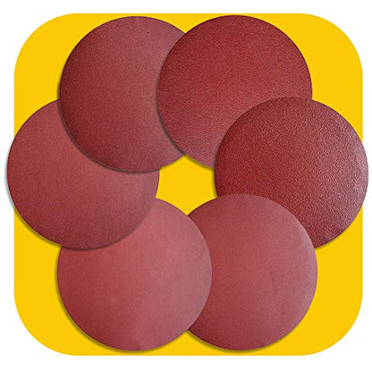 60 PCS 5 Inch NO-Hole PSA Aluminum Oxide Sanding Disc, Self Stick(10 Each of 60 100 150 180 240 400 Grit) Brown - style: 5 Inch