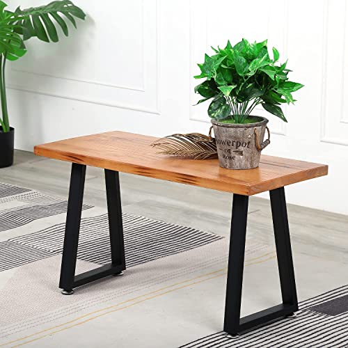 NXN-HOME 19 inch Trapezoid Metal Legs, Coffee Table Legs, Bench Metal Legs, Set of 2 Mid Century Home DIY Projects Black Furniture Legs(19.5”H x 12.8”W) - size: 19 inches-Trapezoid