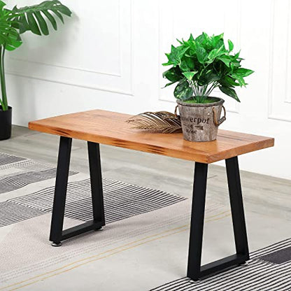 NXN-HOME 19 inch Trapezoid Metal Legs, Coffee Table Legs, Bench Metal Legs, Set of 2 Mid Century Home DIY Projects Black Furniture Legs(19.5”H x 12.8”W) - size: 19 inches-Trapezoid