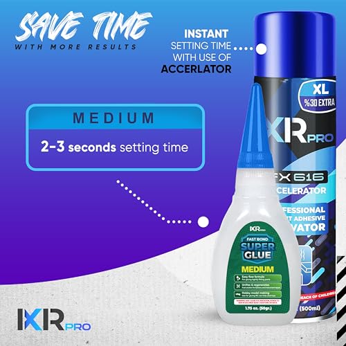 ixirpro CA Glue with Activator, Medium, 1.75oz + 16.9oz Kit - size: 1 Pack