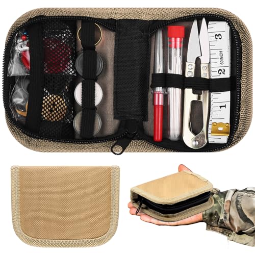 Suncalla 1 Pack Military Survival Sewing Kit Travel Emergency,Brown - color: Brown