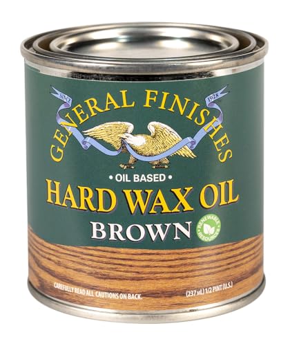 General Finishes Hard Wax Oil, 1/2 Pint, Brown - color: Brown, size: 1/2 Pint