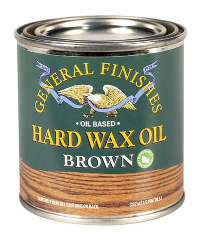 General Finishes Hard Wax Oil, 1/2 Pint, Brown - color: Brown, size: 1/2 Pint