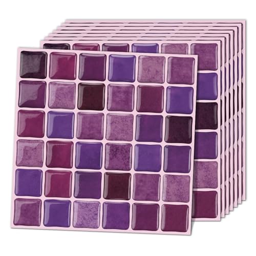 VICCI 20-Pack 6x6 Purple Peel and Stick Backsplash Tiles - color: Purple Mix