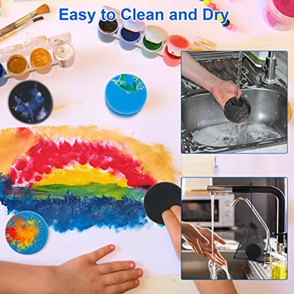 Paint Sponge Black 6Pcs, Boyistar Detail Painting Sponge Double-Side - color: 3 Black + 3 Blue