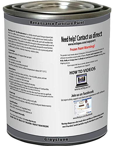 Retique It Chalk Furniture Paint by Renaissance DIY, Poly Kit, 06 Greystone, 32 Ounces - color: 06 Greystone, size: 1 Count (Pack of 1)