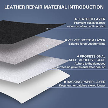 Leather Repair Tape, Self Adhesive Leather Repair Patch Kit Black - color: Black, size: 16x 63inch
