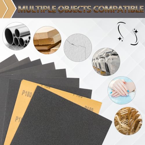 18-Sheet Premium Wet Dry Sandpaper Assortment, 9 x 11 Inch - style: MixGrit 18Pcs