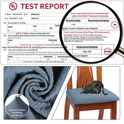 BUYUE Dining Room Chair Seat Covers Set of 6, TPU not Mixed, Friendly Jacquard Fabric Stretch Washable Slipcover for Kitchen Seat Cushions, Sky Blue-6PCS - color: Sky Blue, size: 6pcs