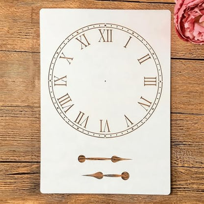 TIAMECH A4 Reusable Rome Clock Dial Stencil for Painting - style: Rome Clock Dial