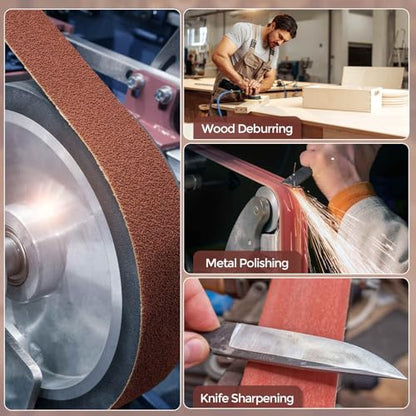 HARFINGTON 4 x 24 Inch Sanding Belts, 10 Pcs 50 Grit Aluminum Oxide Abrasive Belt Sander File Belt for Woodworking, Metal Polishing, Knife Sharpener - size: 4 x 24 Inch(50 Grit)