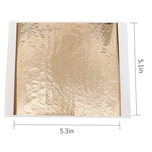 KINNO Imitation Gold Foil Sheets 100PCS Champagne Foil, 5.1 by 5.3 Inches - color: champagne gold
